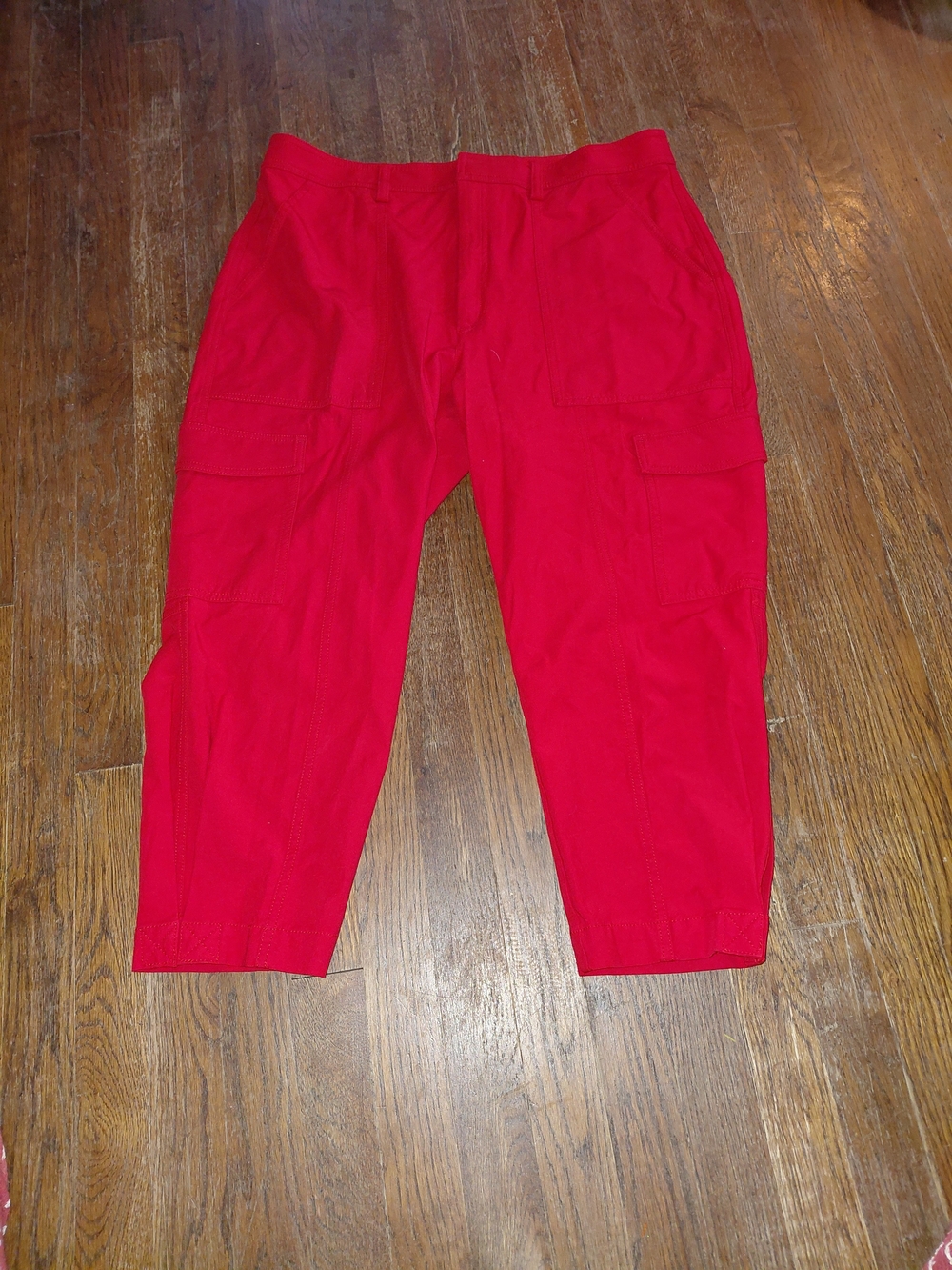 Banana Republic Red Cropped Cargo Ankle Pants